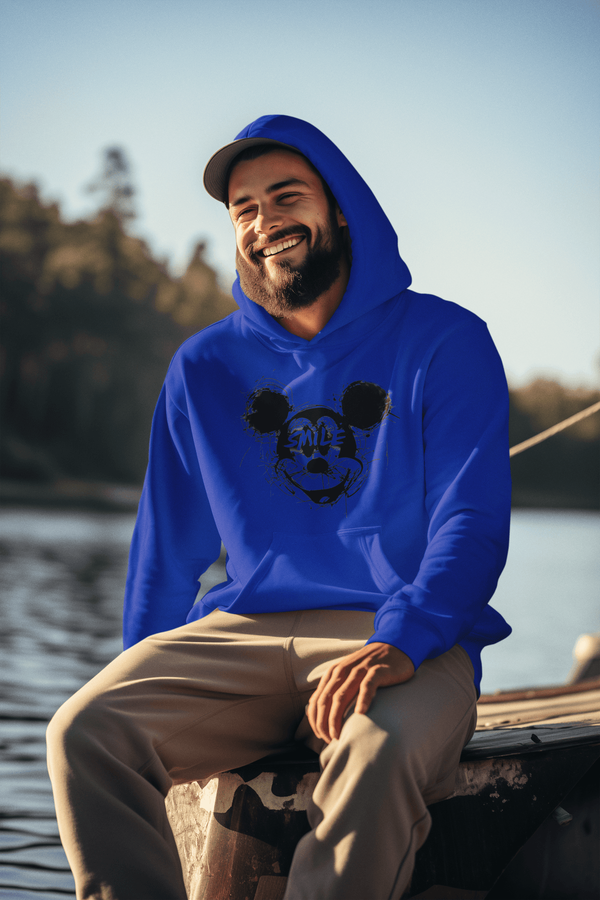 adidas Unisex Fleece-Hoodie--SMILE - BloodMonk3y Herodad Brand