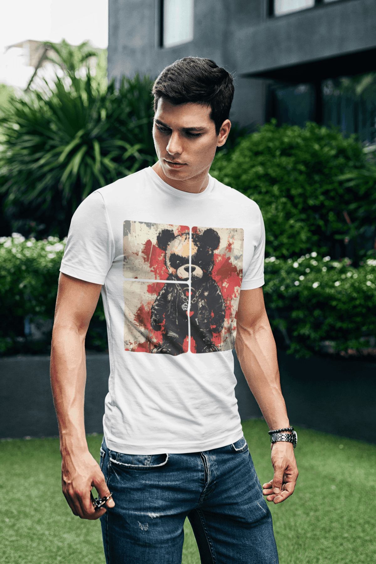 Kurzärmeliges Herren T-Shirt--TEDDY - BloodMonk3y Herodad Brand